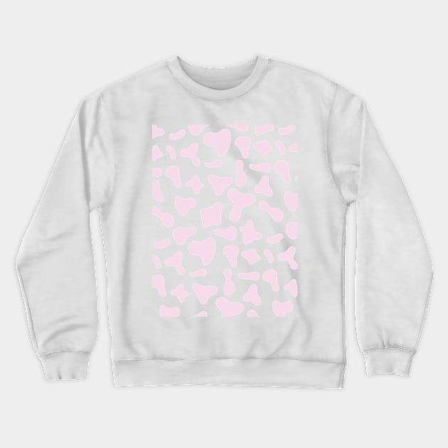 Pink Dairy Cow Print Pattern Crewneck Sweatshirt by Cow Print Stuff